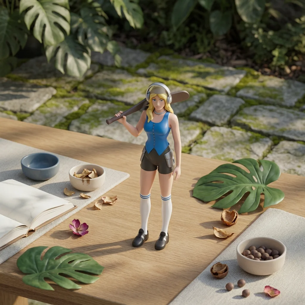 Miniature Girl with Club Realistic Girl Figurine Diorama Figure Sculpted Minifigure Small for Hobbyists