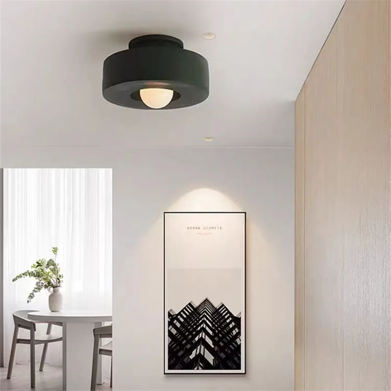 Nordic Wabi Sabi Entrance Ceiling Light Led Corridor Corridor Light Minimalist E27 Bulb Bedroom Study Home Decoration Lighting