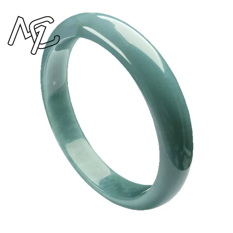Natural Emerald 55-60mm Burmese Emerald Jade Blue-green Ice Seed Bracelet Jadeite Bangle Amulets Fashion Jewelry Gift Men Women