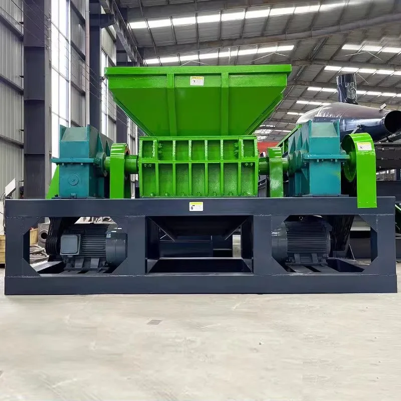 Customized High Efficiency Double Shaft Shredder With Gearbox For Metal & Plastic Waste Recycling Durable Blades Multifunctional