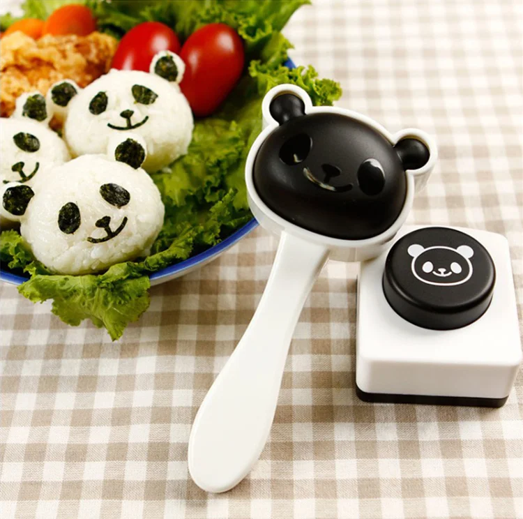 1 Juego de Moldes para Sushi Japonés Bento Panda con Alga Nori, Molde Creativo para Hacer Sushi, Molde para Arroz de Cocina YY008