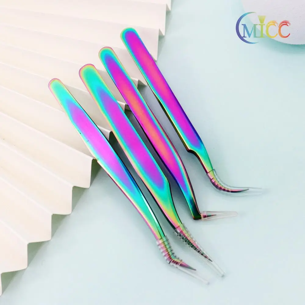 Professional Stainless Steel High Precision Makeup Eyebrow Fan Lash Extension Tweezers Tools For Eyelash Extension Soldering