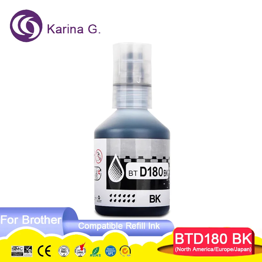 BTD180 BTD-180 Совместимая бутылка на водной основе сменные чернила Tintas для принтера Brother DCP-T580DW DCP-T583DW/DCP-T780DW