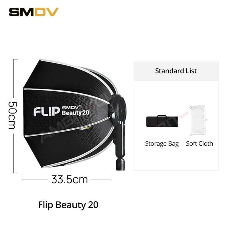 SMDV Flip Beauty 20 24, быстросъемная параболическая сильная светоотражающая красота Radome для Bowens Elinchrom Broncolor Mount Flash