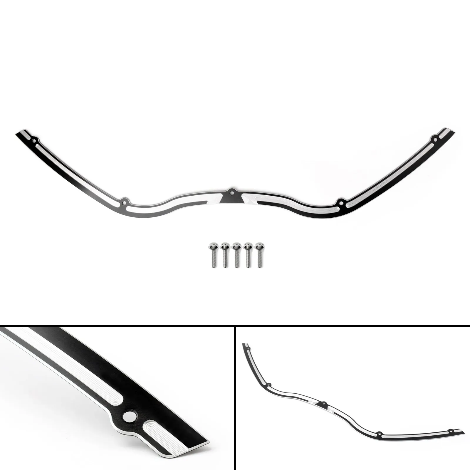 Performance Machine Black Windshield Trim For Harley 1998-2013 Road Glide FLTR