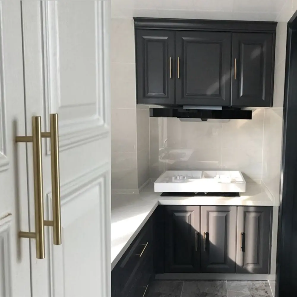 الفولاذ المقاوم للصدأ الذهبي الحديث الأبيض بسيط ثقب واحد الأثاث الأجهزة درج مقبض مقابض الأبواب مقبض الخزانة #1