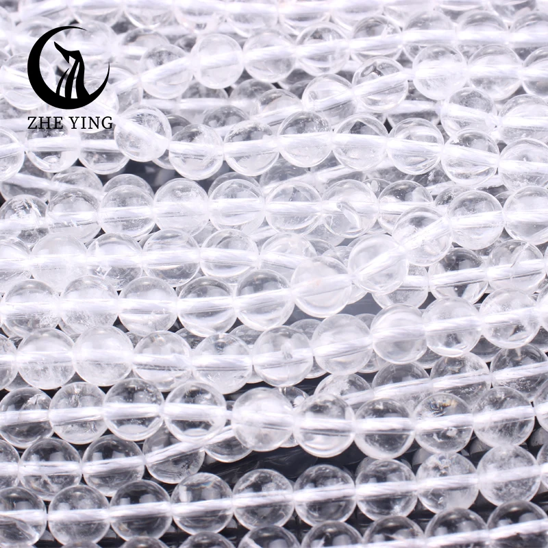 

Natural Stone Clear Quartz Beads Opaque Cracked White Crystal Smooth Round Loose Beads 6/8/10mm DIY Bracelets for Jewelry Making