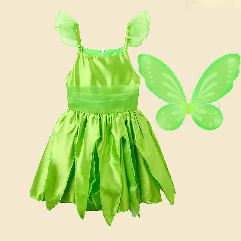 Kid Halloween Princess Costume Anna Green Dress Aurora Carnival Snow White Christmas Gift Rapunzel Party Birthday Moana Disguise