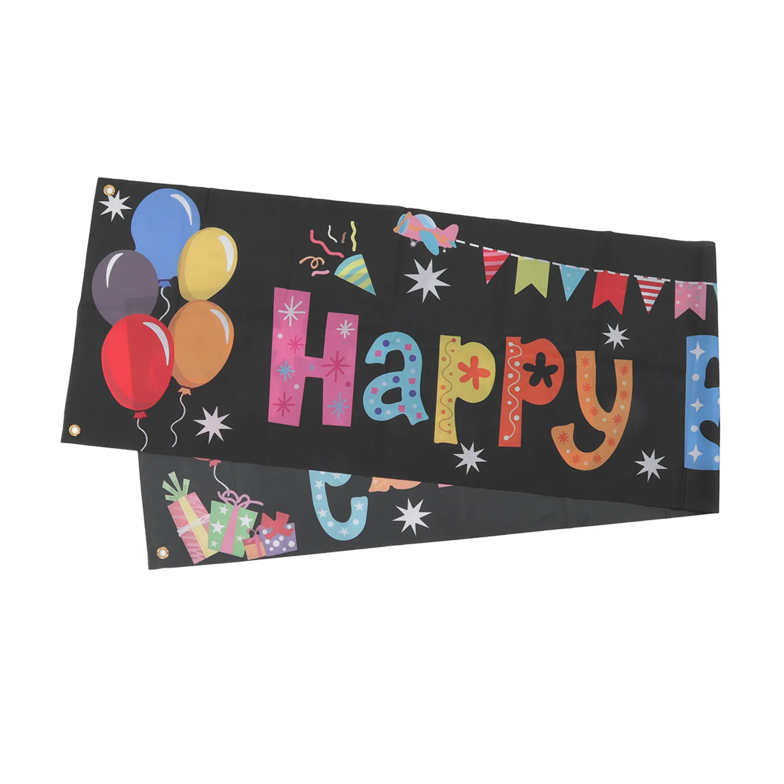 Bunte alles Gute zum Geburtstag schwarzer Hintergrund Banner mit Seil für Garten im Freien und Indoor Party Home DIY Dekoration