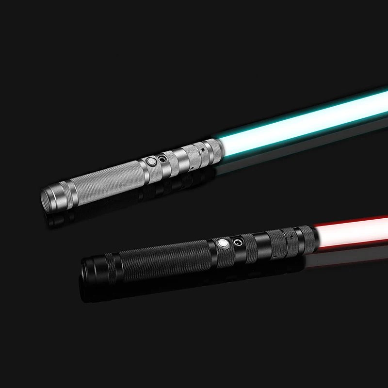 E RGB Metal Lightsaber Cosplay Laser Sword Toy FX Duel Light Sword Charging Heavy Dueling 1 Set Sound 14 Color Changing