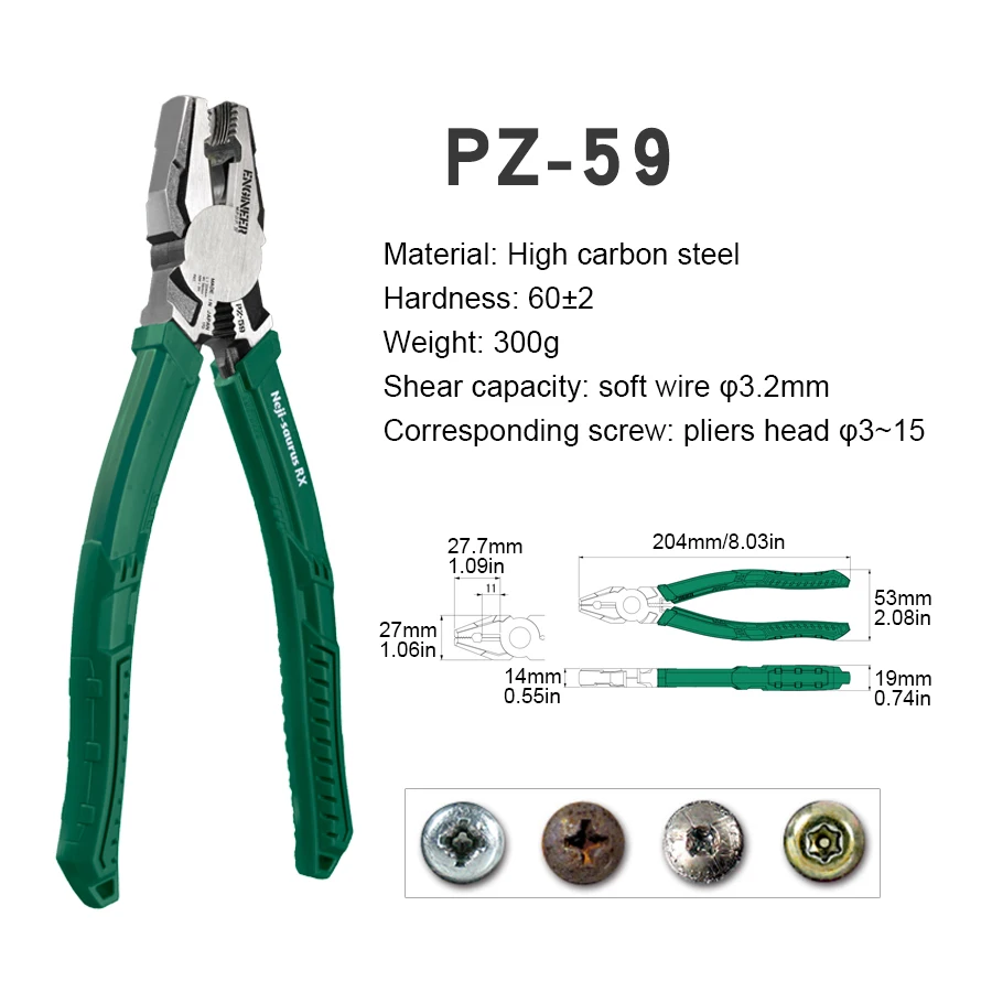 ENGINEER Heavy Duty Gripping Pliers/Screw Extractors Non-slip Jaws for Quick Removal of Damaged Screws Made In Japan  PZ-59