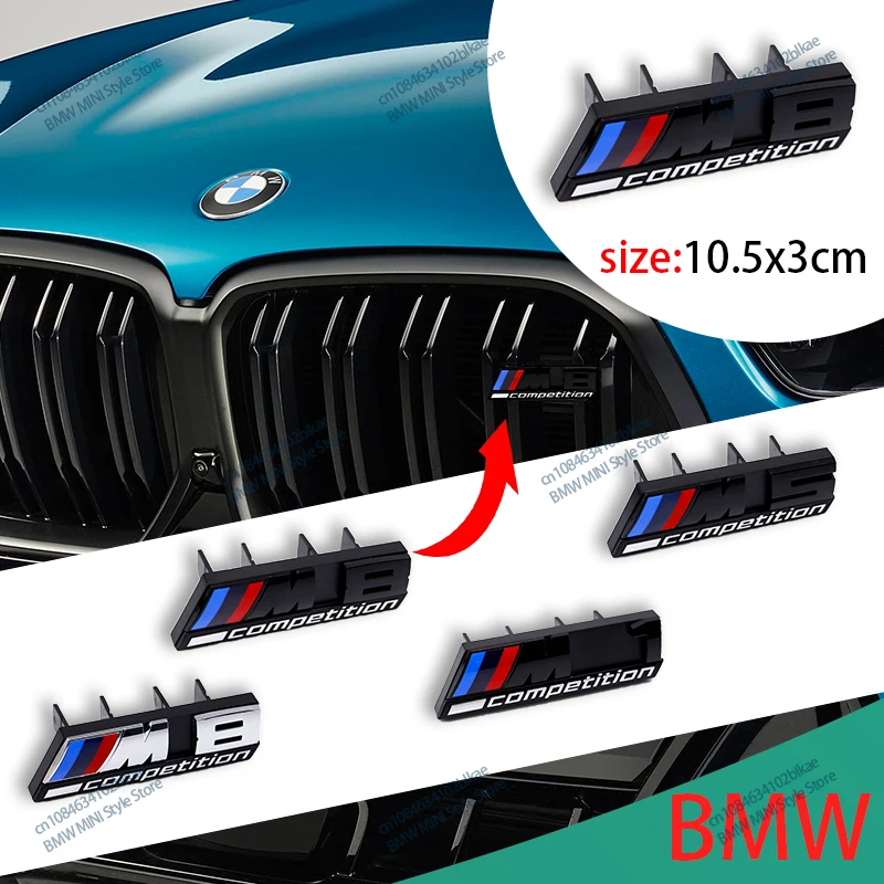 3D Emblem Car Front Grill Badge M1 M2 M3 M4 M5 M6 M7 M8 Competition E92 E93 F36  G01 G02 G05 G11 G12 G21 G29 G30 G31 G32 G38 F30