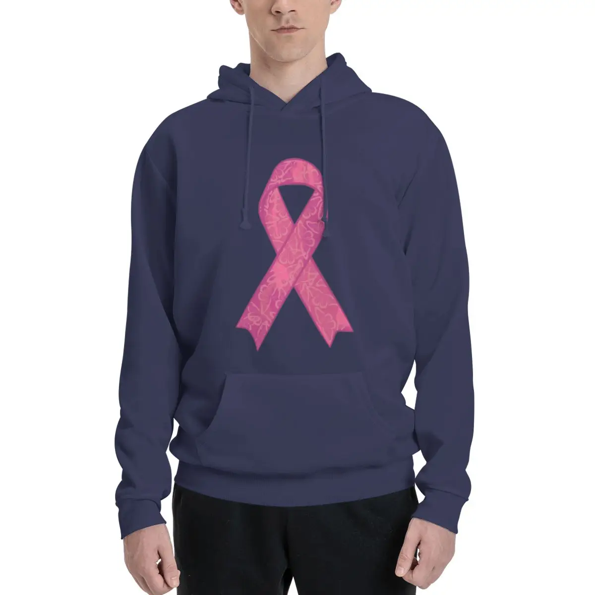 Pink Ribbon Breast Cancer Awareness Hoodies Men Women Casual Pullover Sweatshirts Harajuku Long Sleeve Streetwear Autumn Winter