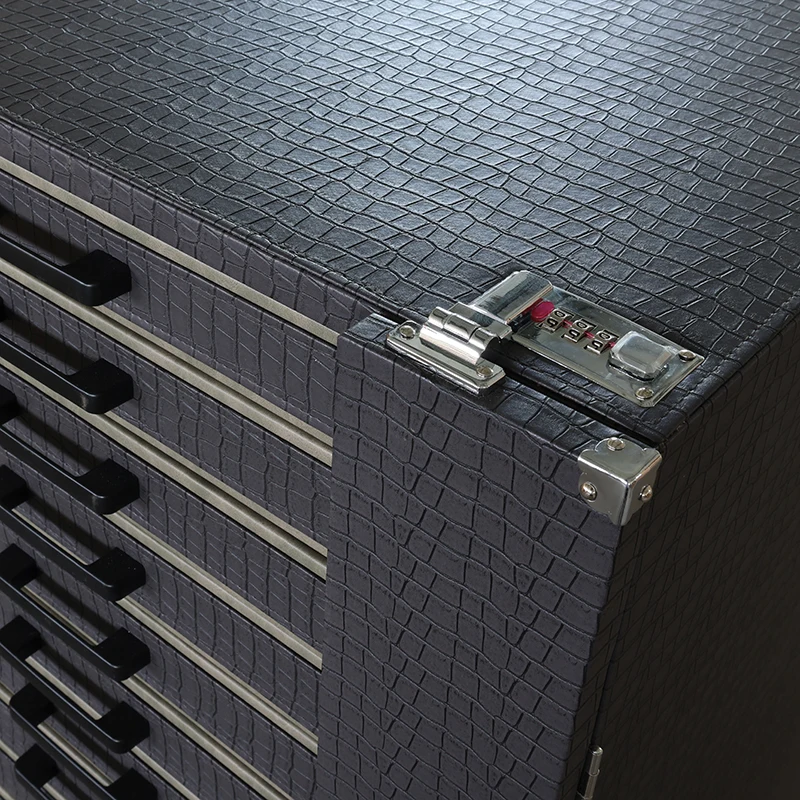 Custom.288 فتحات سعر المصنع معرض عرض خزانة النظارات الشمسية مع عجلة عربة نظارات المحمولة حقيبة تخزين سوداء