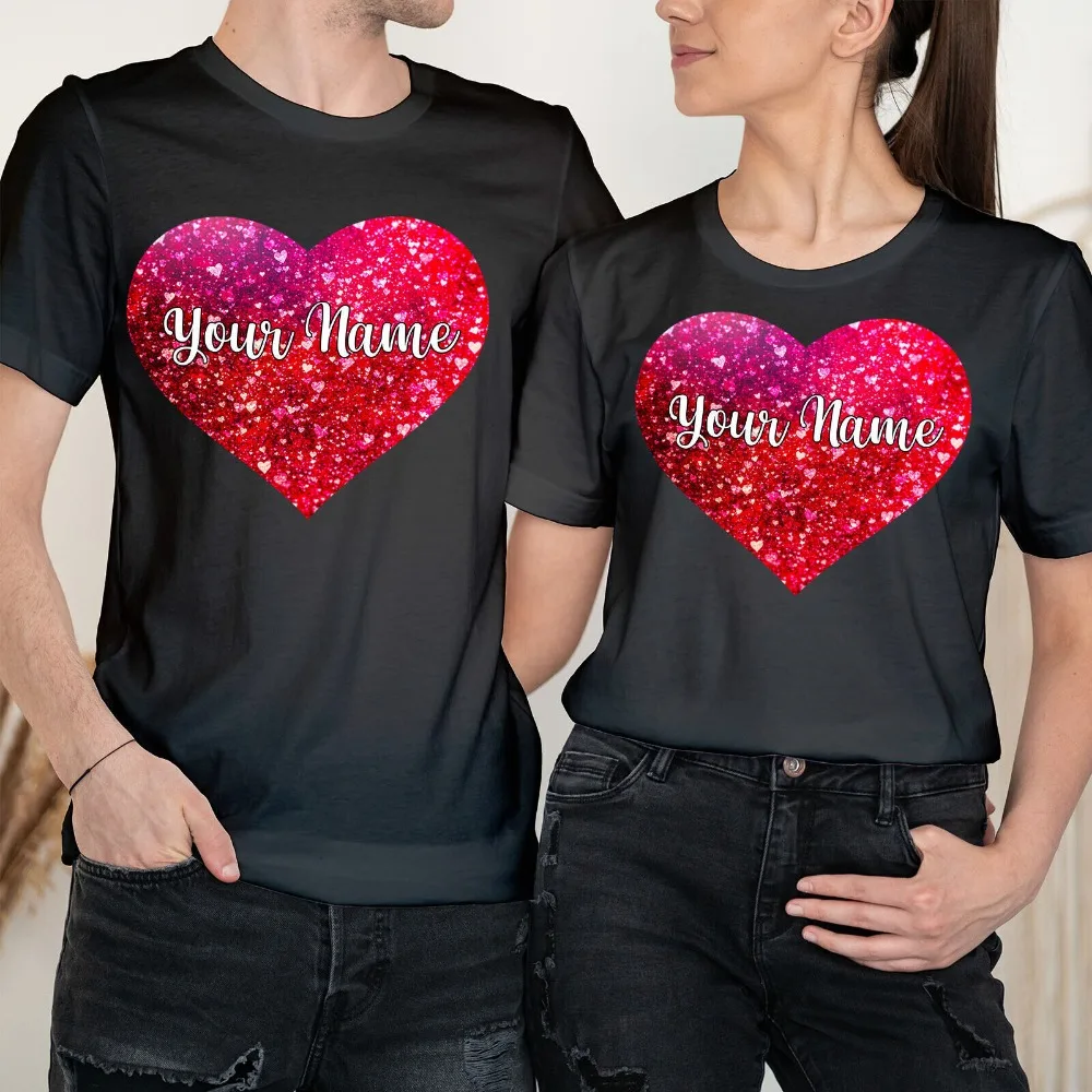 

Valentines Heart Valentine's Day Love Couple Matching TShirt High Quality Cotton Tops Camisas Street Fashion Men Women Clothing