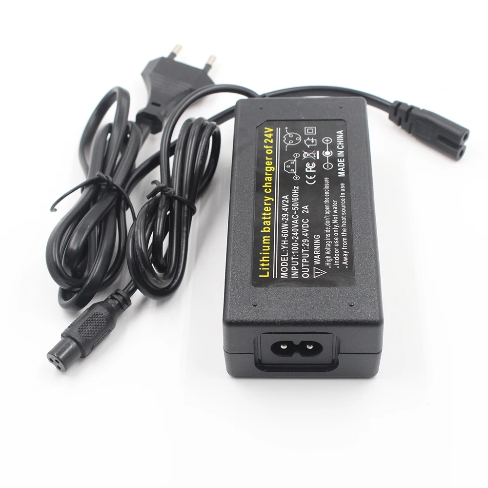 29.4V 2A 29.4V2A Charger For 24V 18650 7 Series Lithium Battery Pack With 3-Pin XLR Socket connector EU US AU UK