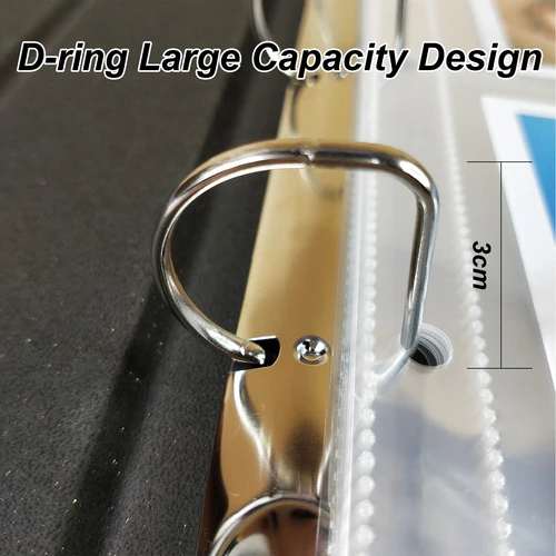 Imagen 2 del producto Carpeta con purpurina de cuero PU A5, 3 anillos, recargable, 4 × 6, 10 × 15, cubierta para sesión fotográfica, cuaderno de planificación económica, álbum de fotos