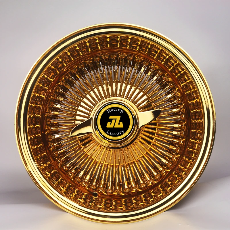 Lowrider All Gold Wire Spoke Wheels Rims for Rolls cadillac