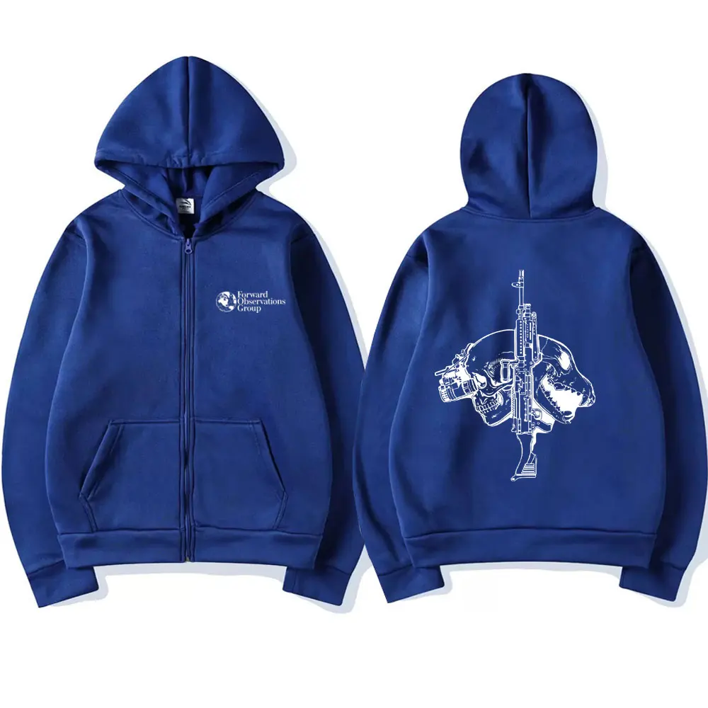 Sudadera con capucha con cremallera para hombre, chaqueta con estampado de calavera horrible, Hip Hop, Rock, Retro