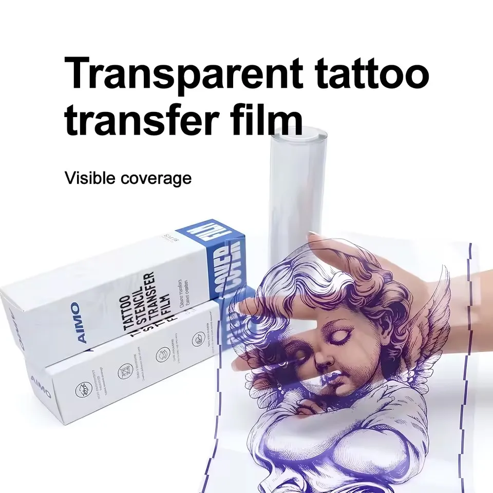 Transparent Tattoo Thermal Transfer Film Roll Tattoo Stencil Transfer Paper Roll For Tattoo Pattern Transfer Tattoo Supplies
