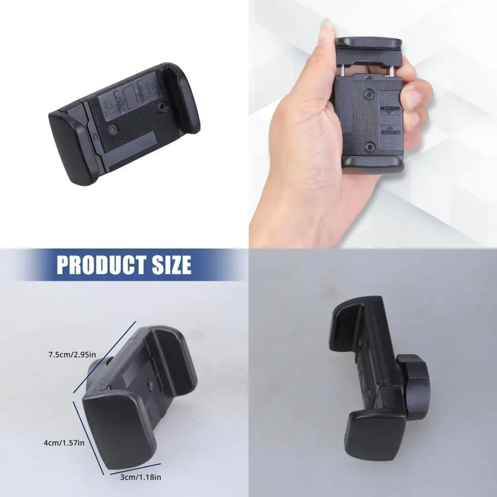 

652F Phone Holder Clamp Plastic Mobile Clip Base Phone Holder Replacement Simple Installation for Gooseneck & Tripods Mounts