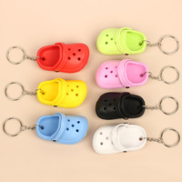 3D Silicone Slipper Sandal Keychain EVA Mini Hole Slippers Key rings For Women Men DIY Backpack Decoration
