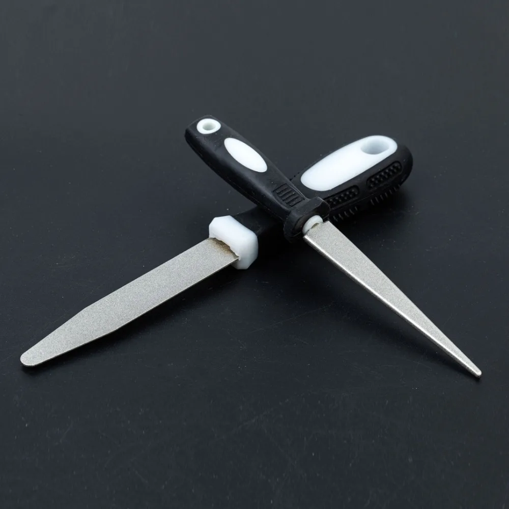 

2Pcs/Set Double-sided Sharpening Rod Flat Curved Design Non-Slip Handle Knives Sharpener Diamond Sharpening Stone Scissors