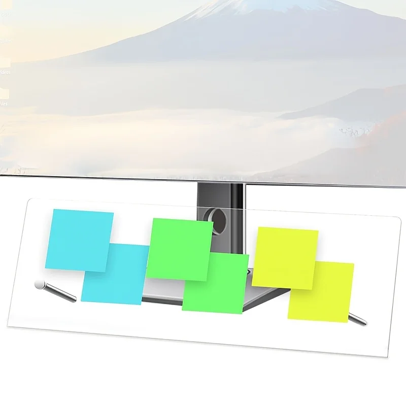 Premium Verstellbarer Memo-Board-Halter für unter dem Monitor, Klebefrei, Platzsparend, Abnehmbar, Wiederverwendbar, Langlebiges Acryl, für Büro & Zuhause – Detail 3