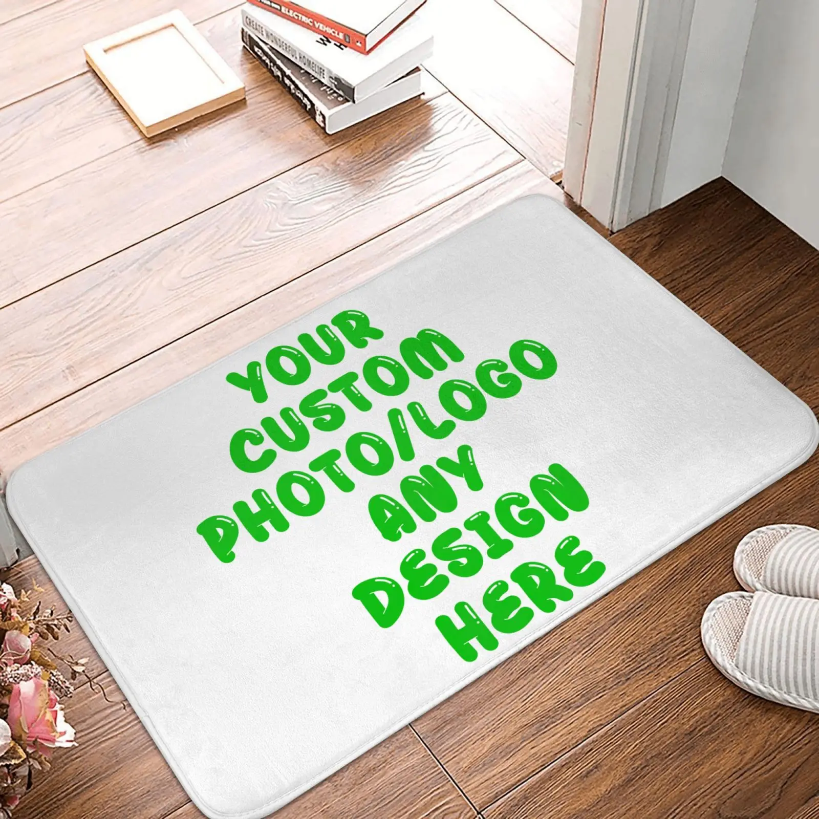 Image of Personalisierte Maßgefertigte Bodenmatte Benutzerdefiniertes Foto/Logo Rechteckige Teppiche Weicher Teppich für Badezimmer Wohnzimmer Innenbereich Heimdekoration