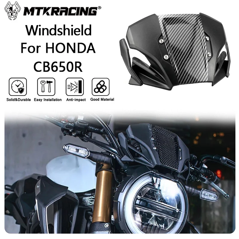 

MTKRACING Windshield For HONDA CB650R 2019-2023 CB 650R Motorcycle Windshield WindScreen Front Screen Wind Deflector Accessories