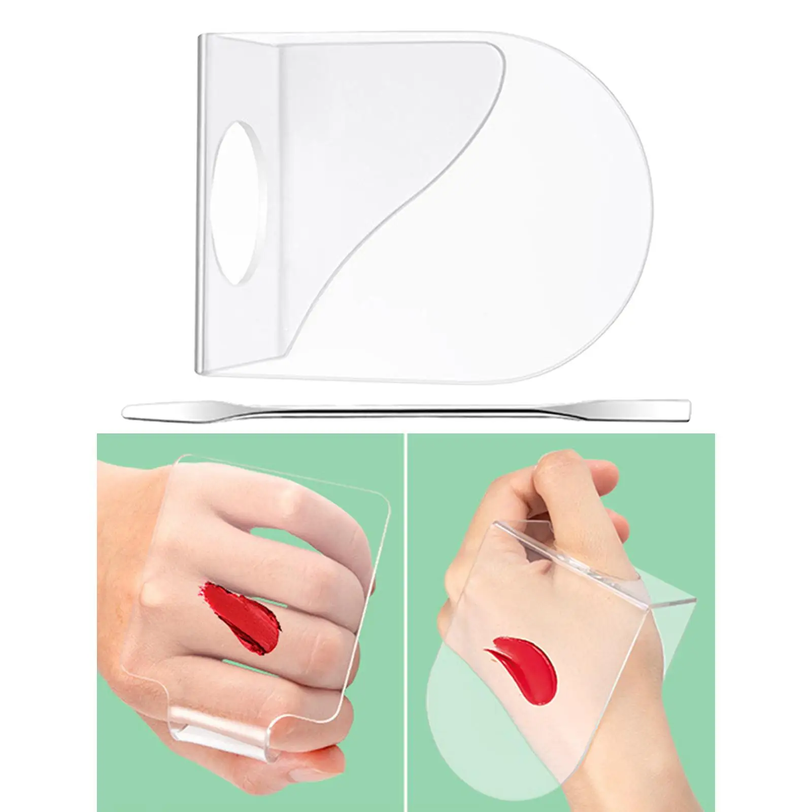 Acrylic Makeup Palette with Spatula Portable Blending Board Foundation Mixing Tool Set for Nail Art and Cream Cosmetics