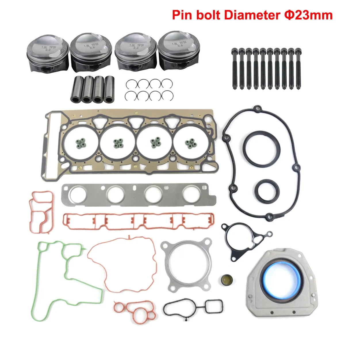 طقم تصليح AP01 مكبس جديد لأودي VW 1.8 TFSI TSI CDHA CDAA Ø 23 مللي متر 06H107065BF