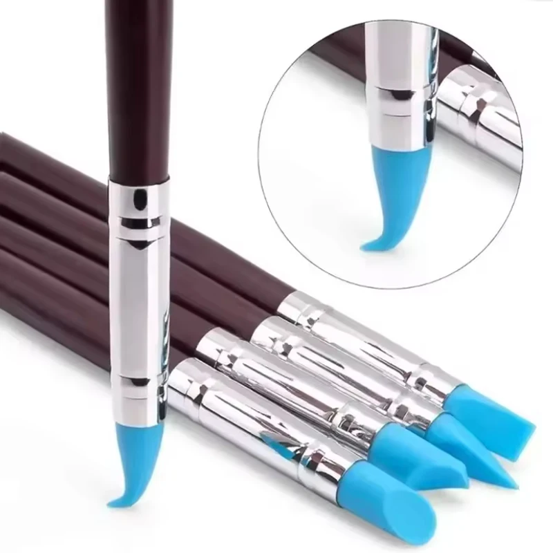5Pcs Silikon Ton Bildhauerei Werkzeug Für Pinsel Modellierung Punktierung Nail art Keramik Ton Werkzeug DIY Carving Bildhauerei Werkzeuge Weichen kopf