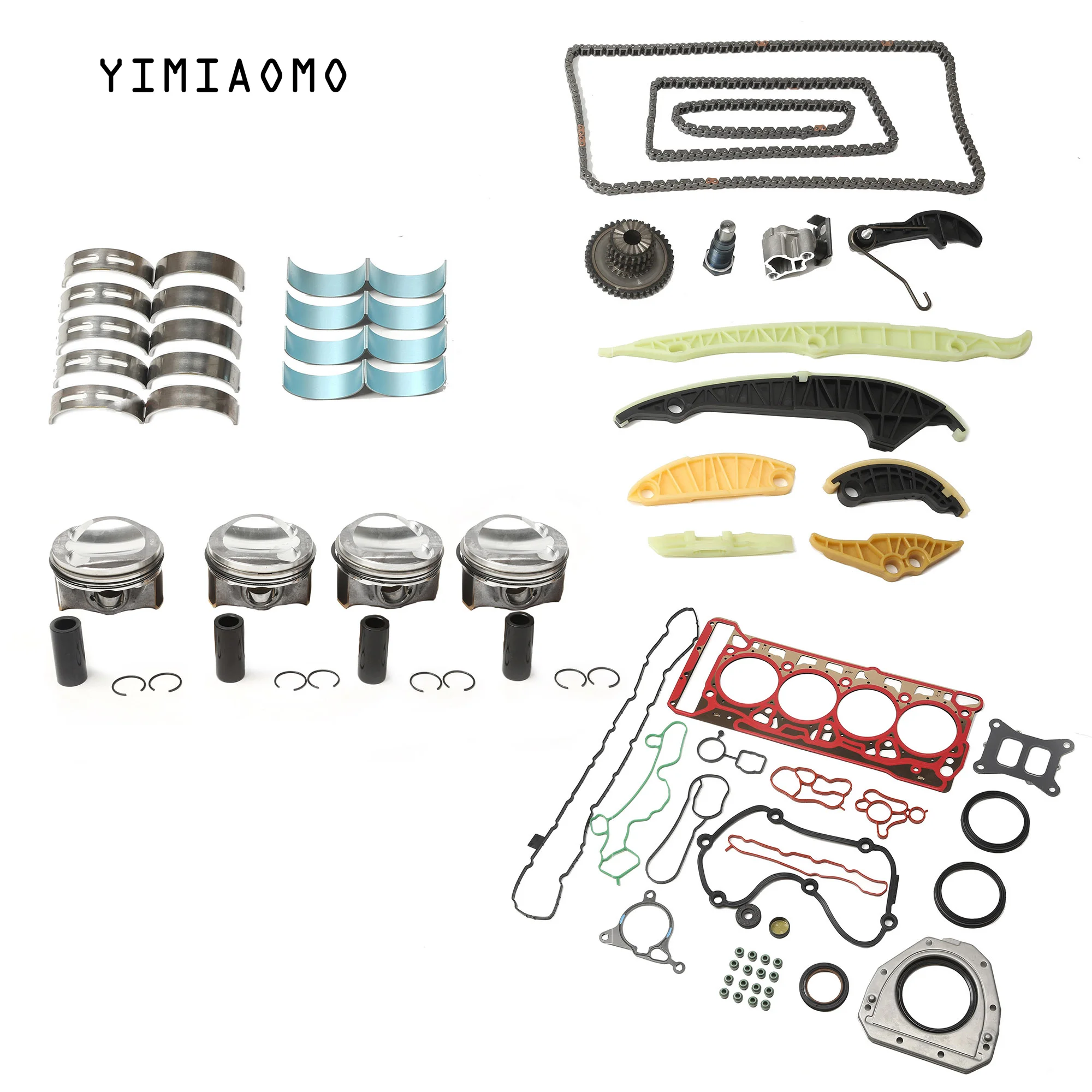 

06H107099BN Engine Repair Package Piston +0.25mm Bearing Bush Timing Kit For Audi A3 A4 A5 VW Passat Skoda Octavia Seat Alhambra