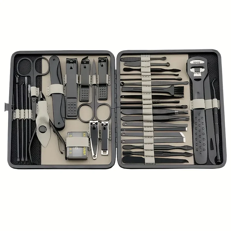 36 pièces ensemble de coupe-ongles en acier inoxydable Kit d'outils de manucure avec étui de voyage Portable Kit de coupe Kit de toilettage pédicure professionnel