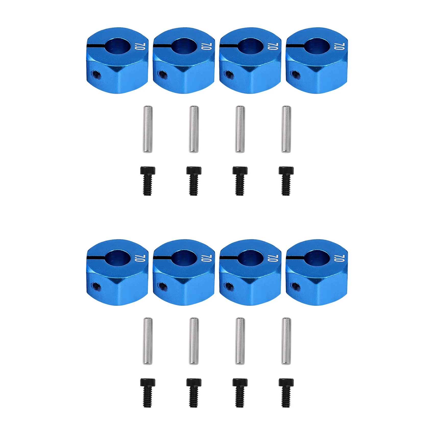 

B87B-2X RC Blue Aluminum 7.0 Wheel Hex 12Mm Drive With Pins Screws 4P HSP HPI Tamiya Ca