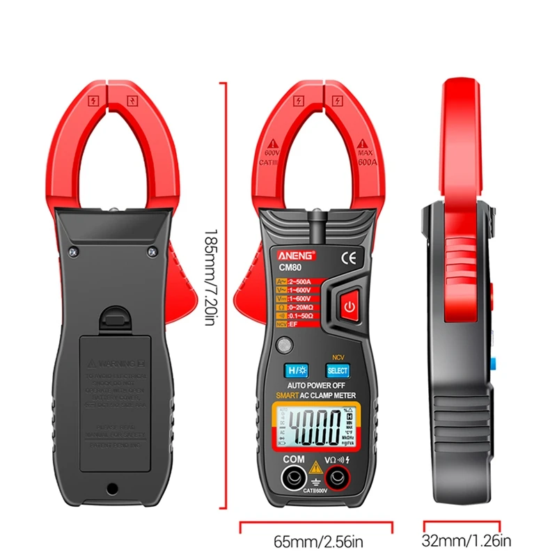 ANENG-CM80デジタルマルチメータ,多機能自動レンジメータ,ダイオード温度静電容量,周波数電流計