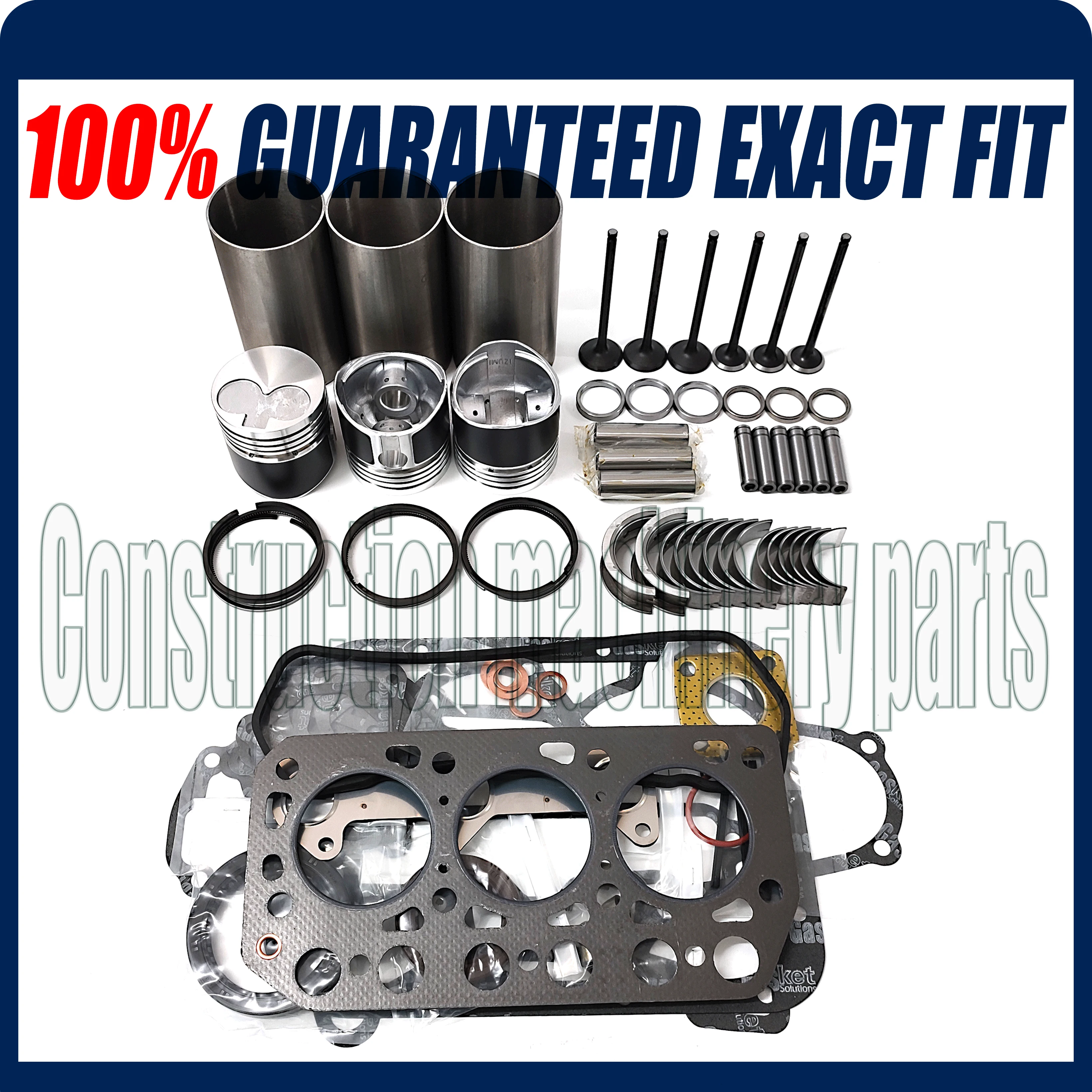 For Mitsubishi Engine K3D Rebuild Kit Piston Ring Gasket Bearing Set Valves