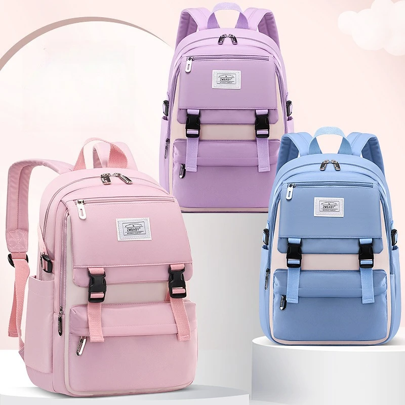 

New Children's Burden-Reducing Double Shoulder Bag Student Large Capacity School Bag Girls and Boys Durable Double-Shoulder Bag