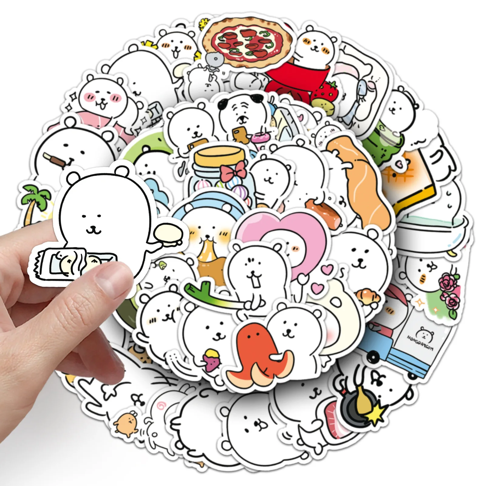 10/30/50PCS Kawaii Animal Stickers Cute JokeBear Sticker Cartoon Kids Toys Luggage Laptop Guitar Car Bike Skateboard DIY Decals