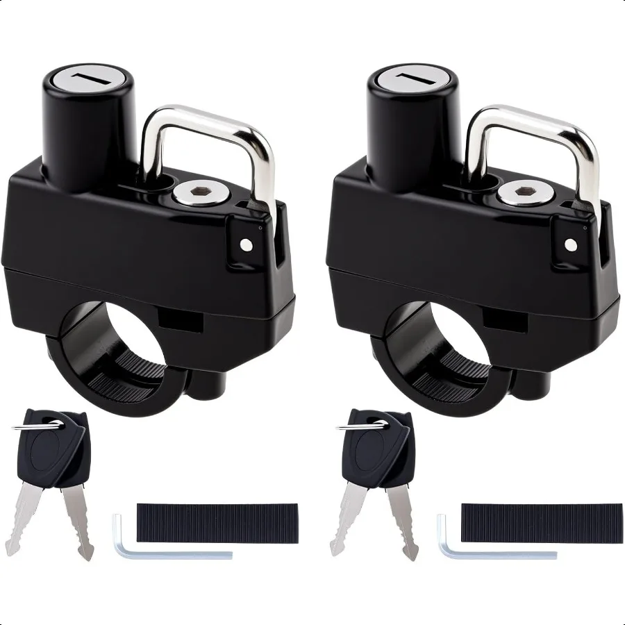 

2 Pack Motorcycle Helmet Lock Helmet Holder Hook for 7 8 22mm Handlebar Anti Theft Security Lock for Motorbike Bike Frame Tube