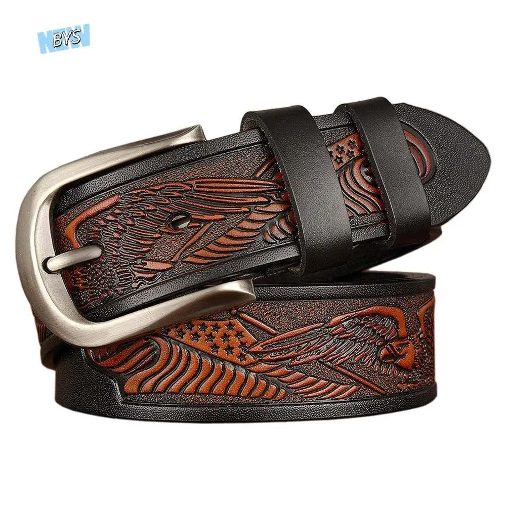 

Fashion Casual Male Jeans Belts Cowhide Cowskin Cowboy Men Belts Genuine Leather Belts Men Waist Strap Buckle Waistband