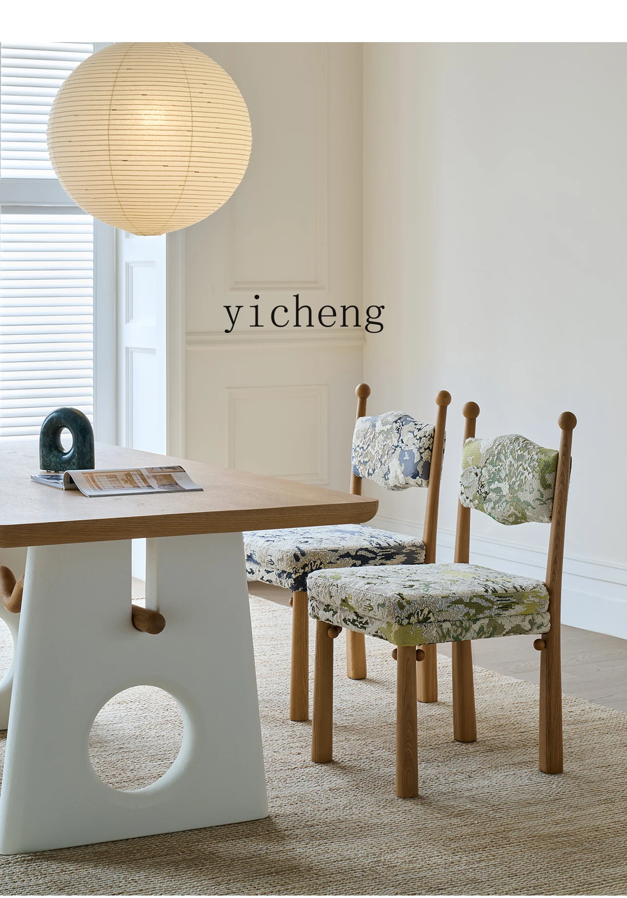 

ZZ Home Dining Table and Chairs Solid Wood Backrest Makeup Chair decoration home room decoration accessories
