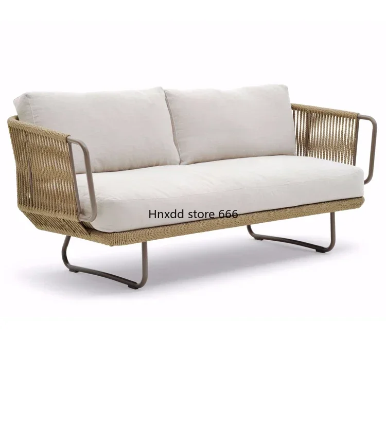 Outdoor-Sofa Innenhof Rattan Stuhl Kombination