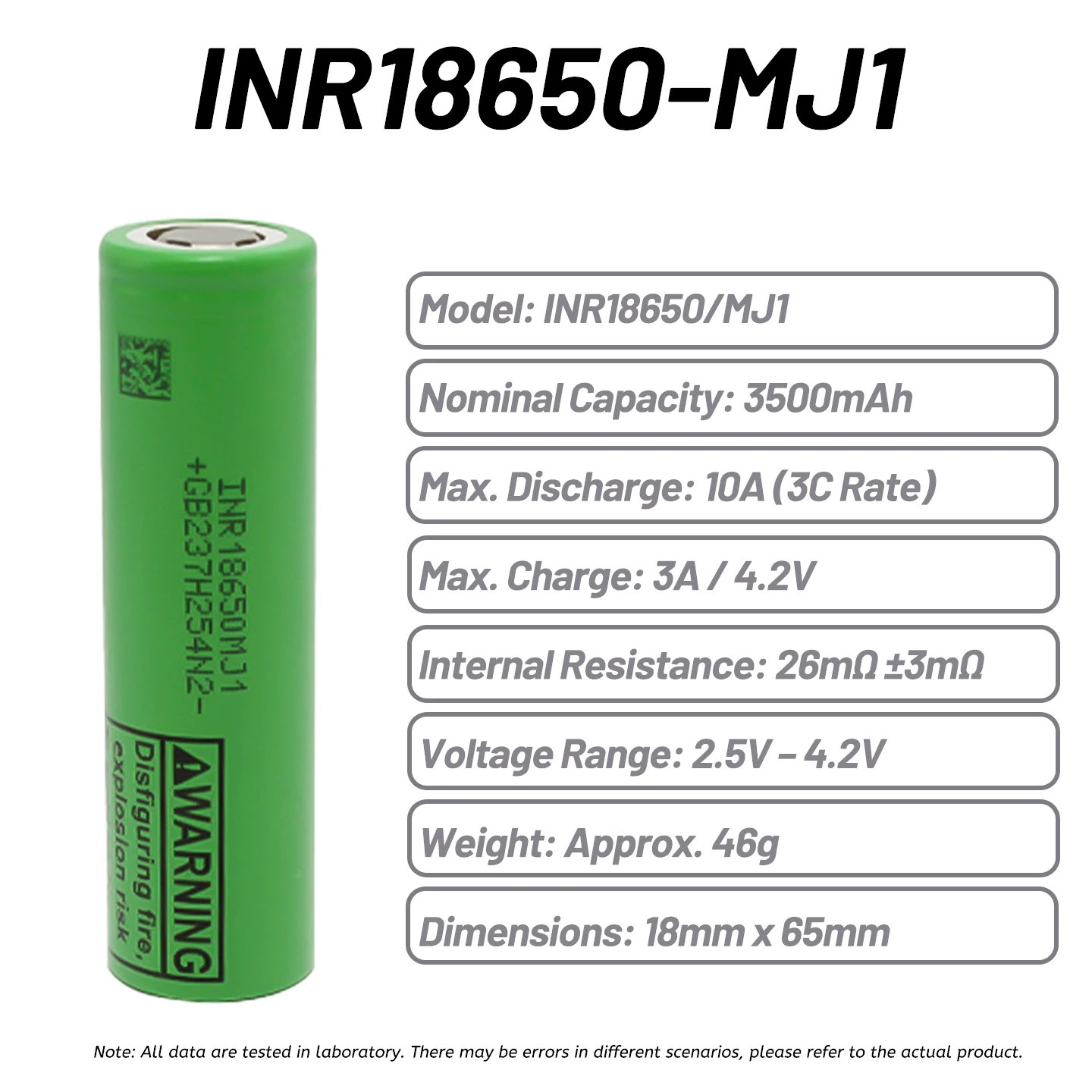1-100PCS INR18650 MJ1 3500mAh 10A High Drain Rechargeable Li-ion Cell Battery for High Power Tools Drill Flashlight 3.7V