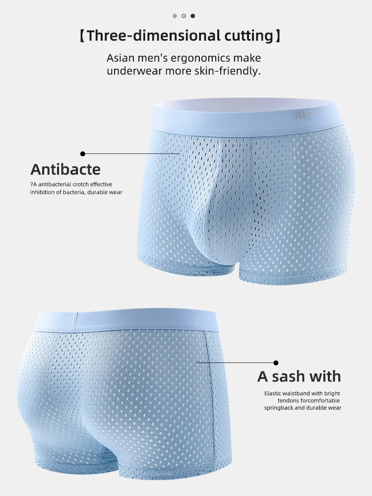 4/5 pçs shorts boxer de seda gelo masculino plus size cuecas legal respirável fino ajuste roupa interior sexy malha lingerie atacado calcinha