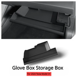 Glove Box Storage Box for 2024 Tesla New Model 3+ Highland TPE Glovebox Drawer Storage Box Organizer Partition Car Accessories