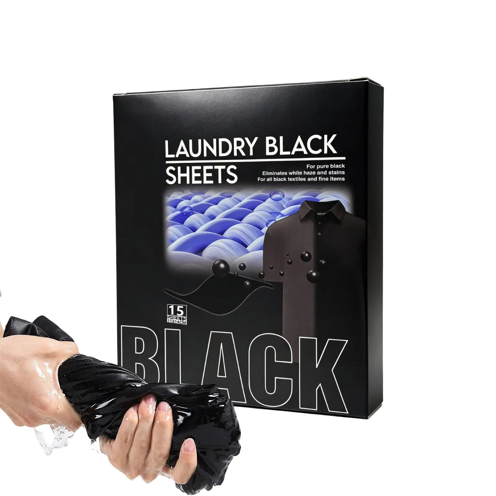 15Pcs Gentle Black Clothes Dye Sheets Universal Fiber Color Protector For Washing Machine Home Dorm Apartment Travel Business