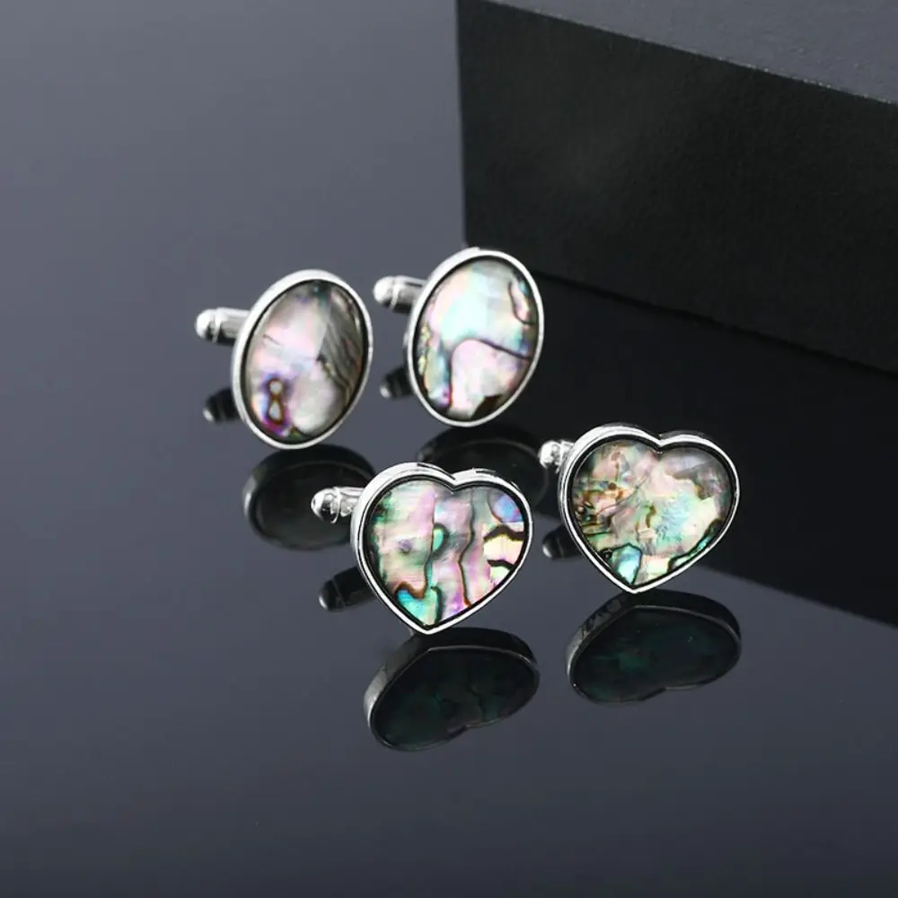 Shell French Shirt Cufflinks Shirt Cuff Link Cuff Button Men Cufflinks Gradient Color Fashion Jewelry Geometric Cufflinks Gift