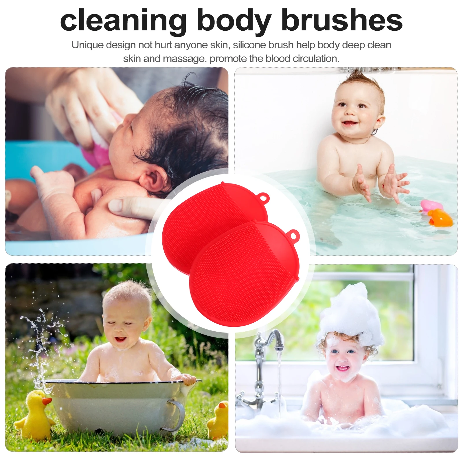 

2pcs Scrubber Bath Baby Cleaning Tool Cleans Scalp Dirt Baby Tool Bath For Adults Hair Brush Shower Brush Travel Use